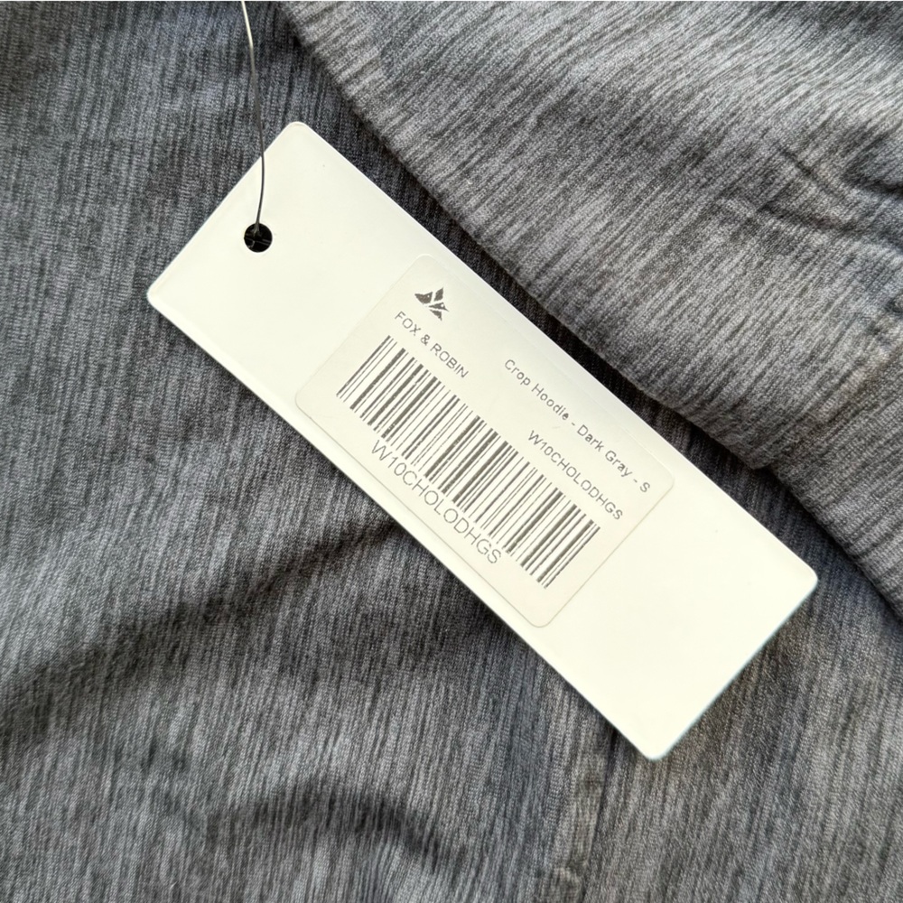 NWT Fox & Robin Women's Gray Crop Hoodie Size S - Picture 3 of 9
